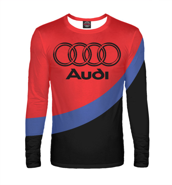 Мужской лонгслив с изображением Audi цвета Белый