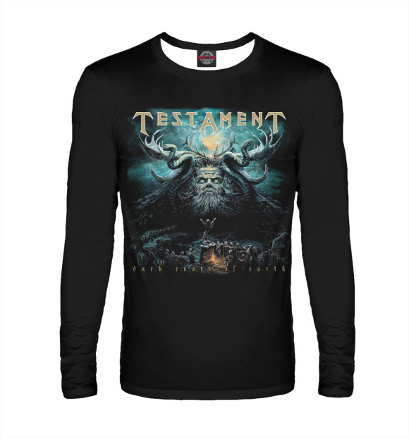 Мужской лонгслив с изображением Testament цвета Белый