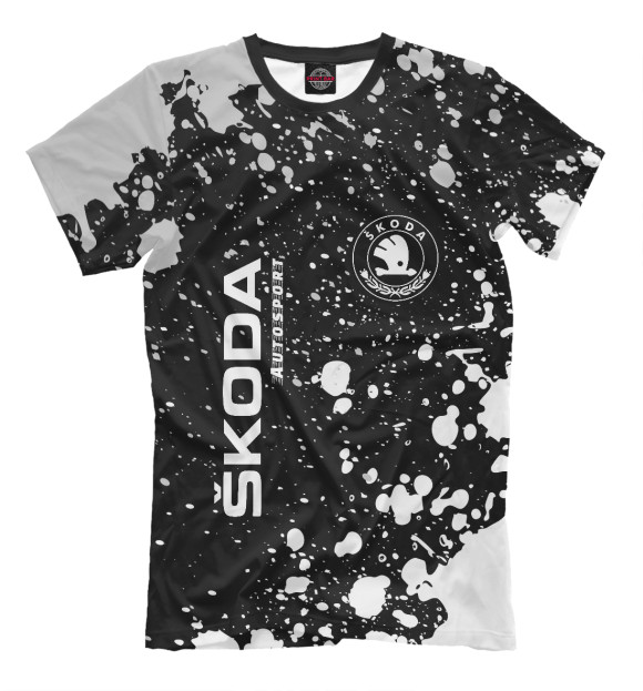 Мужская футболка с изображением Skoda | Autosport цвета Белый