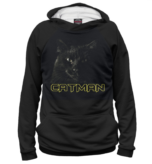 Мужское худи с изображением Catman - Кэтмен цвета Белый