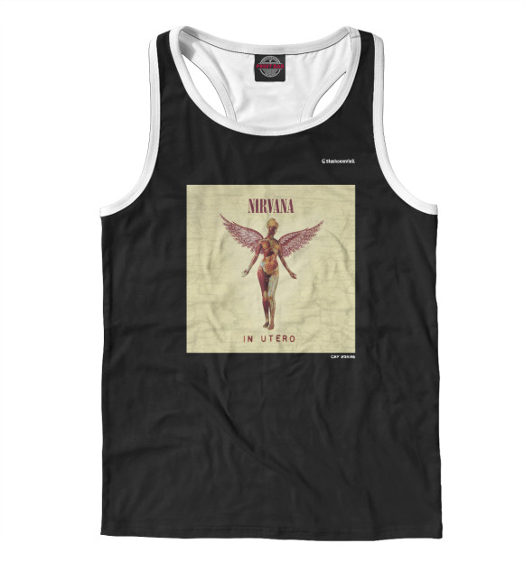 Мужская майка-борцовка с изображением SV In Utero B цвета Белый