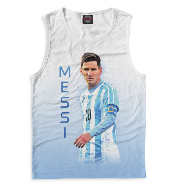Мужская майка с изображением Lionel Messi цвета Белый