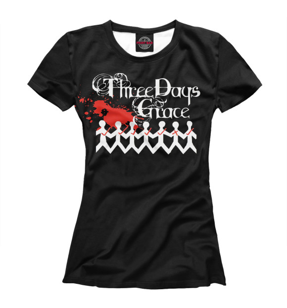 Женская футболка с изображением Three Days Grace цвета Белый