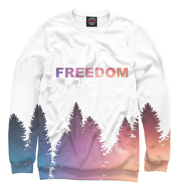 Свитшот для мальчиков с изображением Freedom цвета Белый