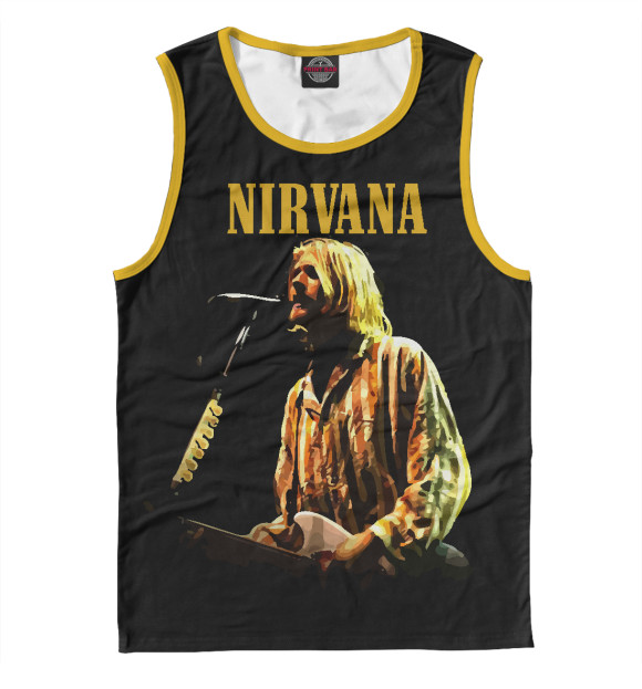 Мужская майка с притом Nirvana цвета Белый Мужская майка с изображением Nirvana цвета Белый