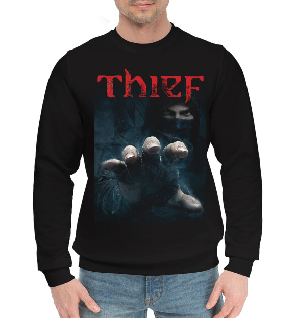Мужской хлопковый свитшот с изображением Thief цвета Черный