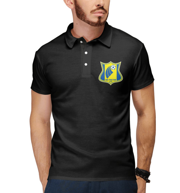 Мужское поло с изображением ФК Ростов цвета Белый