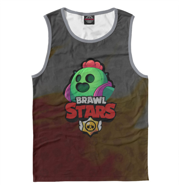 Майка для мальчика с изображением Brawl Stars: Spike цвета Белый