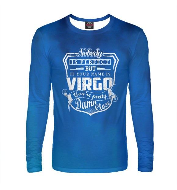 Мужской лонгслив с изображением Nobody Perfect VIRGO цвета Белый