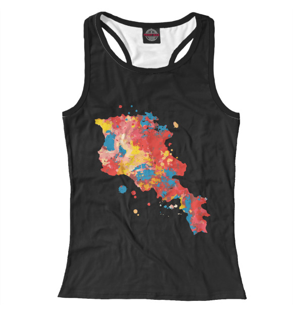 Женская майка-борцовка с изображением Армения цвета Белый