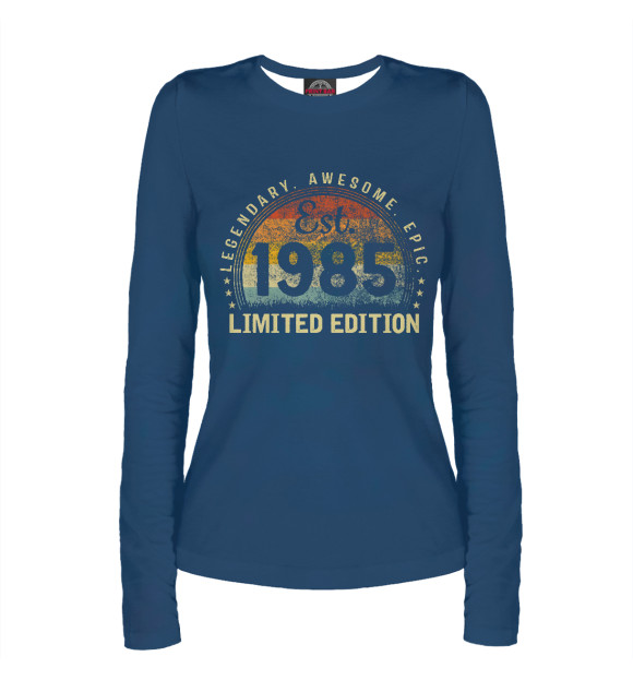 Женский лонгслив с изображением Vintage Est. 1985 цвета Белый