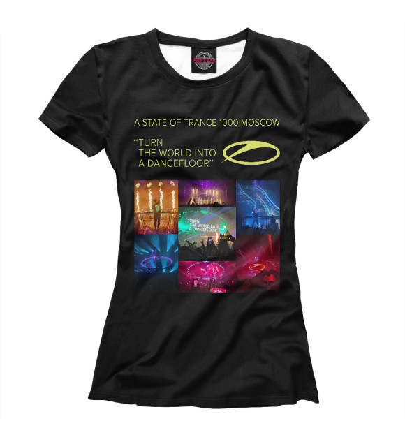 Футболка для девочек с изображением ASOT1000 MOSCOW MEMORIES цвета Белый