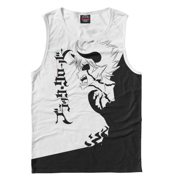 Мужская майка с изображением Чёрный клевер Демон Аста цвета Белый