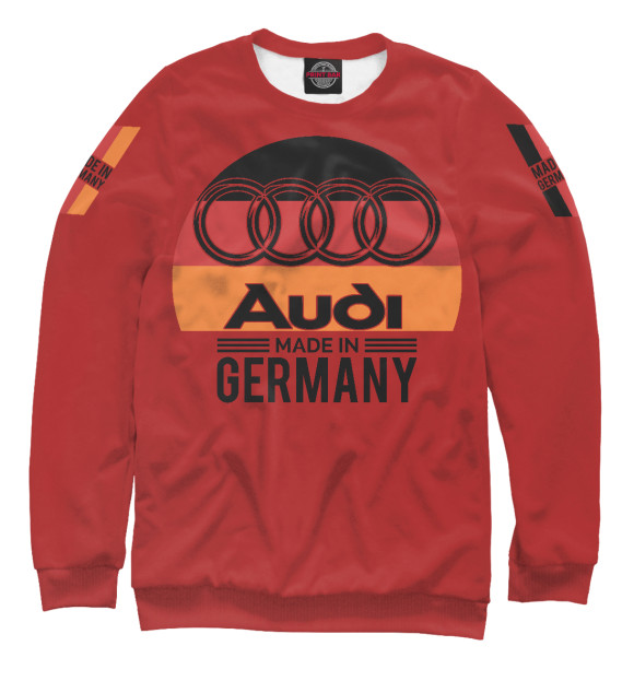 Свитшот для девочек с изображением Audi - сделано в Германии цвета Белый