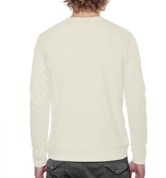 Мужской свитшот с изображением Рисованная капибара цвета Белый