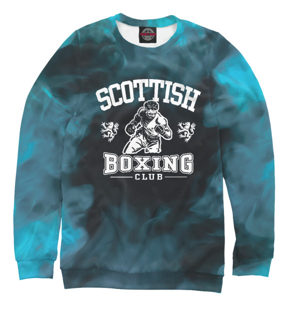 Свитшот для девочек с изображением Scottish Boxing цвета Белый