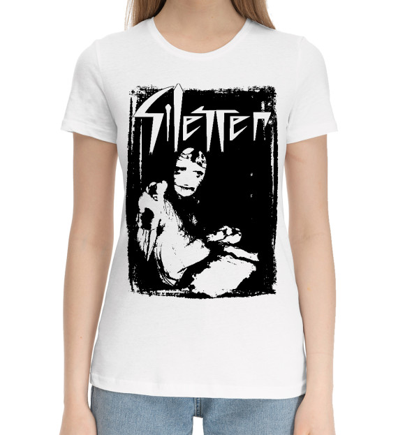 Женская хлопковая футболка с изображением Silencer цвета Белый