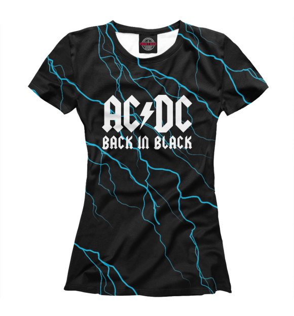 Женская футболка с изображением AC/DC цвета Белый