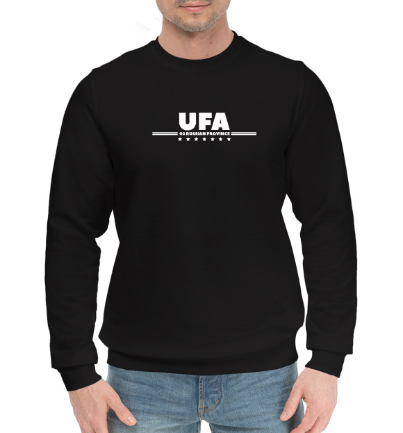 Мужской хлопковый свитшот с изображением UFA True цвета Черный