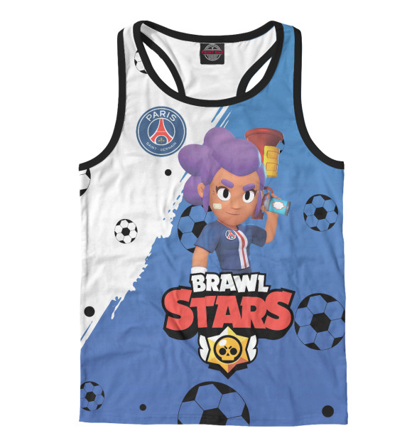 Мужская майка-борцовка с изображением Brawl Stars цвета Белый