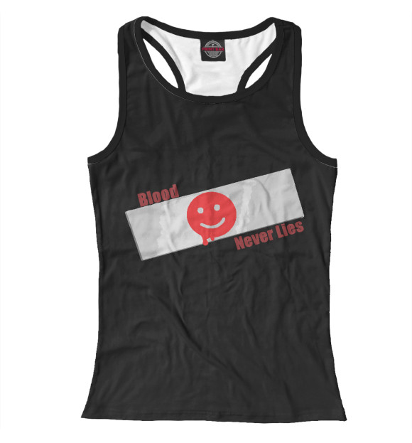 Женская майка-борцовка с изображением Кровь не врёт цвета Белый