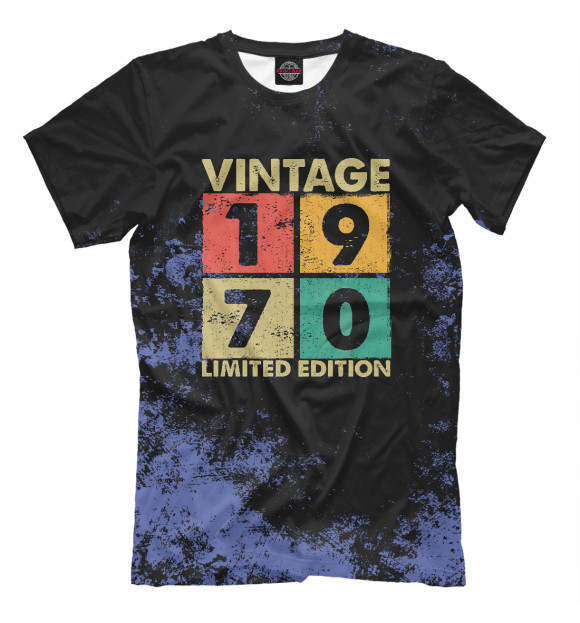 Футболка для мальчиков с изображением Vintage 1970 цвета Белый