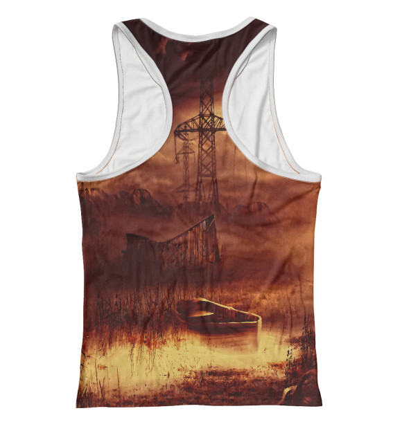 Женская майка-борцовка с притом Stalker цвета Белый Женская майка-борцовка с изображением Stalker цвета Белый