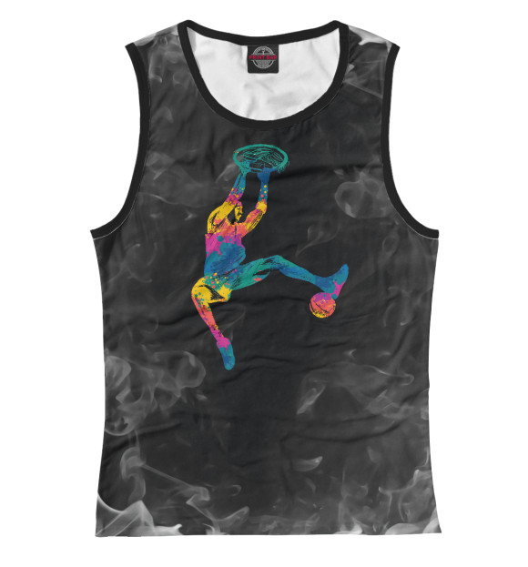 Майка для девочки с изображением Basketball Dunk Colorful цвета Белый