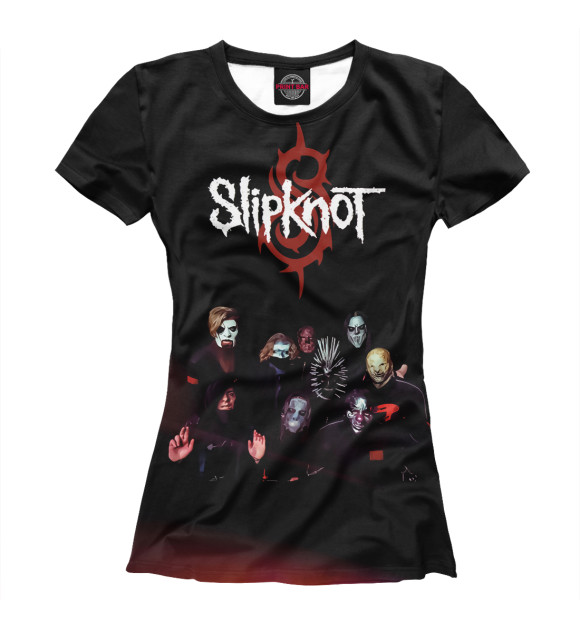 Футболка для девочек с притом Slipknot цвета Белый Футболка для девочек с изображением Slipknot цвета Белый