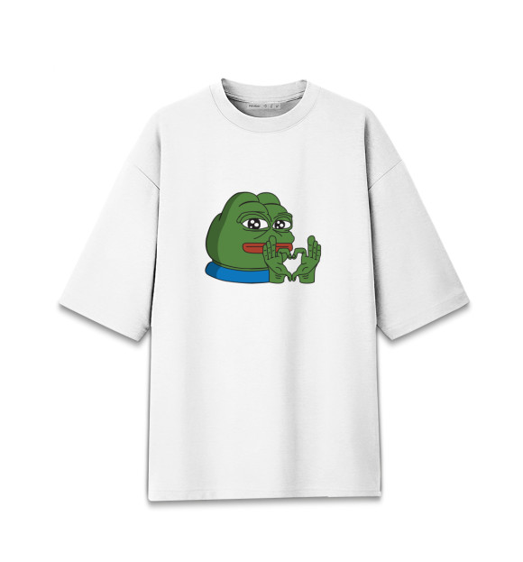 Женская футболка оверсайз с изображением Pepe, pepe love цвета Белый