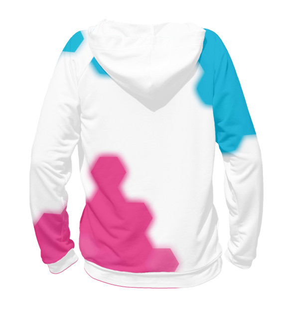 Женское худи с изображением Poppy Playtime Neon Gradient цвета Белый