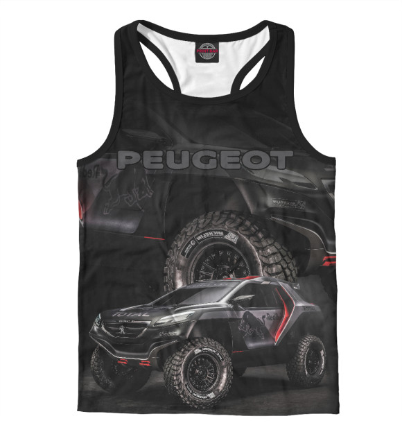 Мужская майка-борцовка с изображением Peugeot цвета Белый