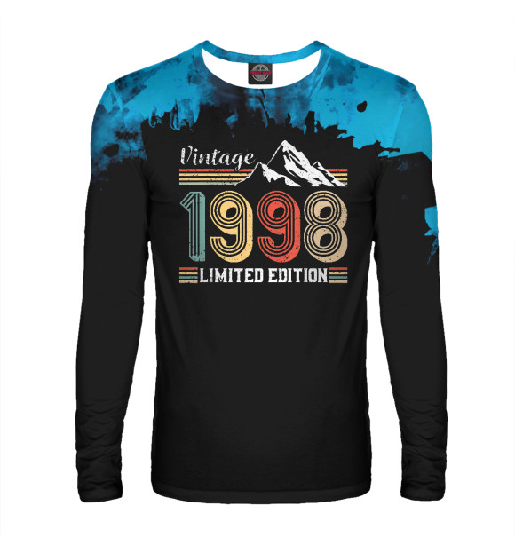 Мужской лонгслив с изображением Vintage 1998 Birthday цвета Белый
