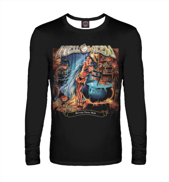 Мужской лонгслив с притом Helloween цвета Белый Мужской лонгслив с изображением Helloween цвета Белый