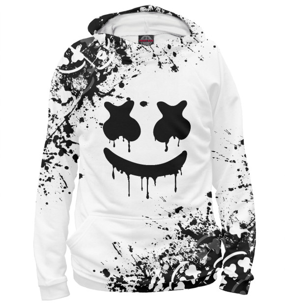 Женское худи с изображением Marshmello цвета Белый