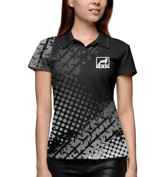 Женское поло с изображением Man цвета Белый