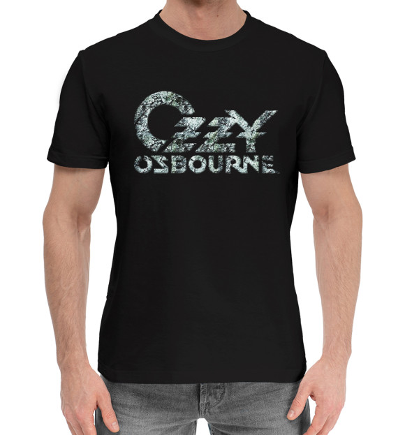 Мужская хлопковая футболка с изображением Ози Озборн цвета Черный