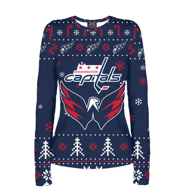 Женский лонгслив с изображением Вашингтон Кэпиталз 2022 цвета Белый