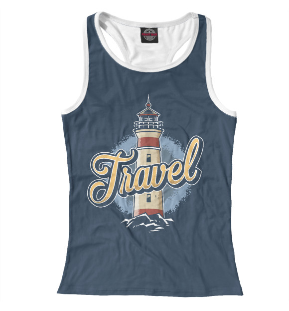 Женская майка-борцовка с изображением Маяк цвета Белый