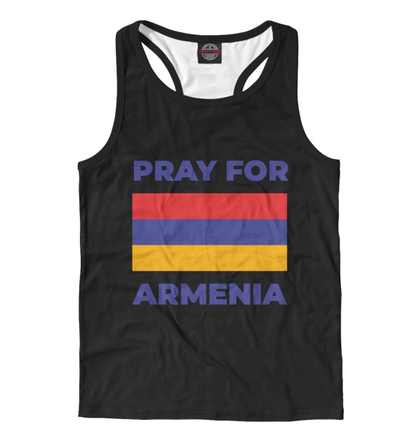 Мужская майка-борцовка с изображением Pray For Armenia цвета Белый