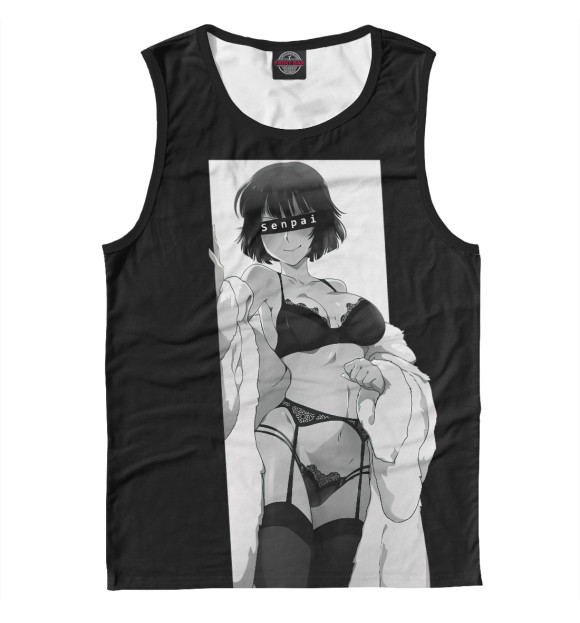 Мужская майка с изображением Senpai цвета Белый
