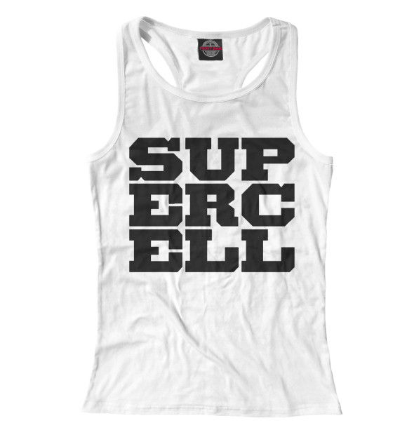 Женская майка-борцовка с изображением Разработчик Supercell цвета Белый