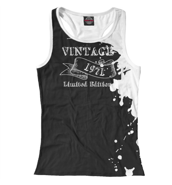 Женская майка-борцовка с изображением Vintage 1971 Limited Editio цвета Белый