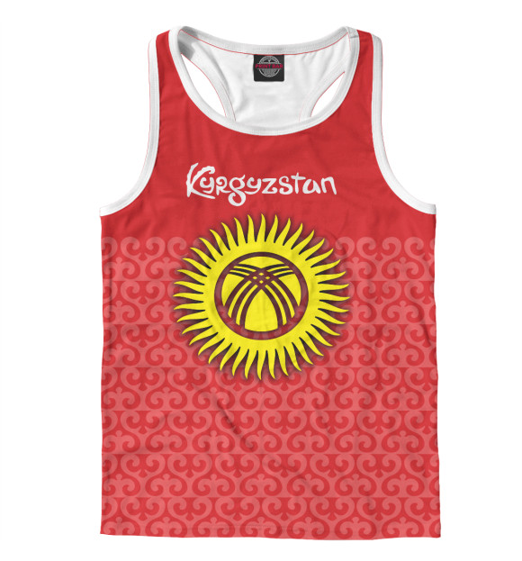 Мужская майка-борцовка с изображением Кыргызстан цвета Белый