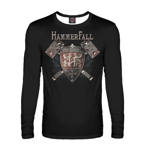 Мужской лонгслив с изображением Hammerfall цвета Белый