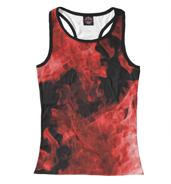 Женская майка-борцовка с изображением Красный огонь цвета Белый
