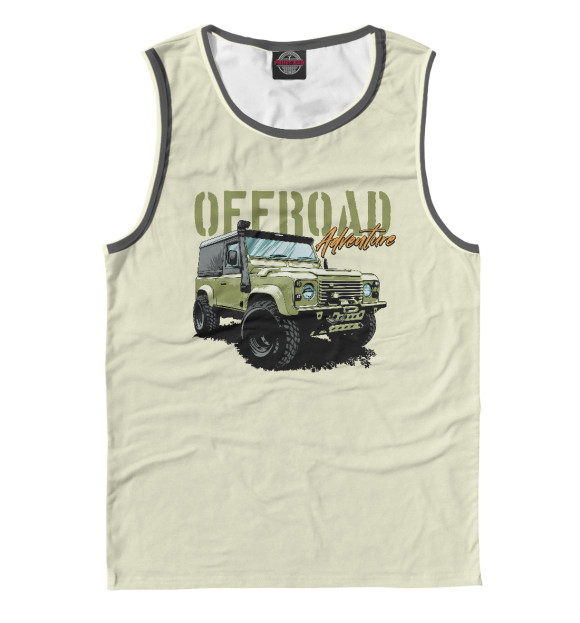 Мужская майка с изображением Offroad Adventure цвета Белый