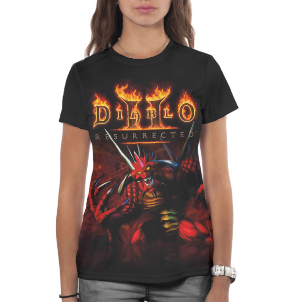 Женская футболка с изображением Diablo II: Resurrected цвета Белый