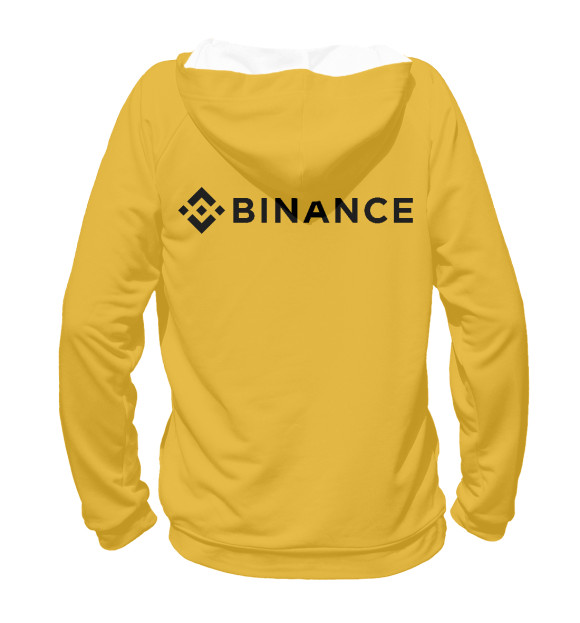 Женское худи с изображением Binance цвета Белый