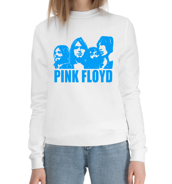 Женский хлопковый свитшот с изображением Pink Floyd цвета Белый